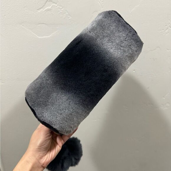 Gray Gradient Handmade Genuine Shearling Leather Barrel Bag & 3 Strap Styles - Picture 13 of 16